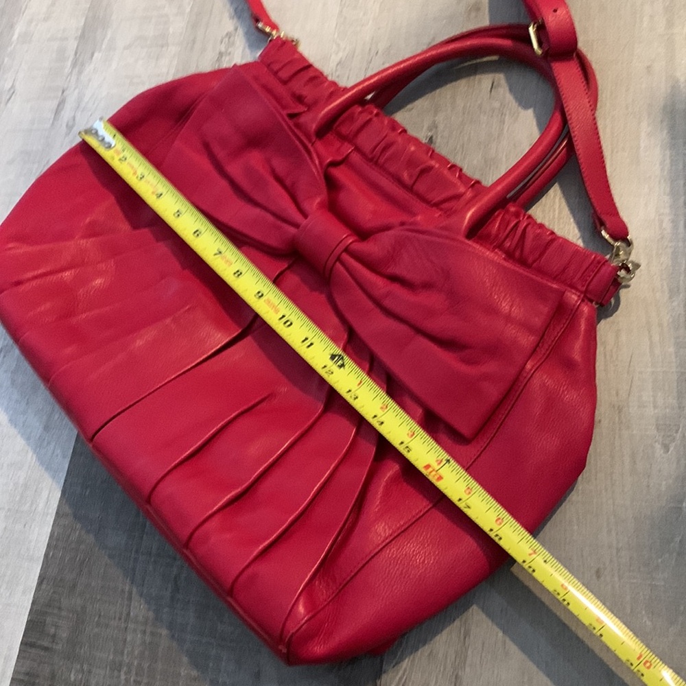 RED VALENTINO Pink/Fuschia Supple Leather Bag/Tote Elegant Large Bow Detail - Picture 13 of 14
